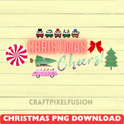 Christmas Cheers PNG: Funny Christmas Eve Sublimation Design shown flat as a tumbler wrap
