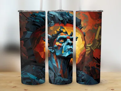 Frankenstein Monster Halloween 20oz Skinny Tumbler Sublimation Design, Straight & Tapered, Tumbler Wrap, Instant Download shown flat as a tumbler wrap