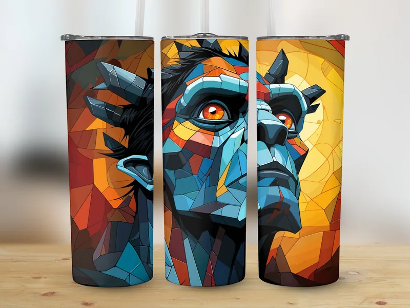 Frankenstein Monster Halloween 20oz Skinny Tumbler Sublimation Design, Straight & Tapered, Tumbler Wrap, Instant Download shown flat as a tumbler wrap