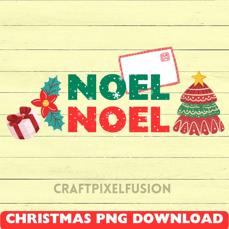 Noel Noel Christmas PNG Clipart: Funny Eve Sublimation shown flat as a tumbler wrap
