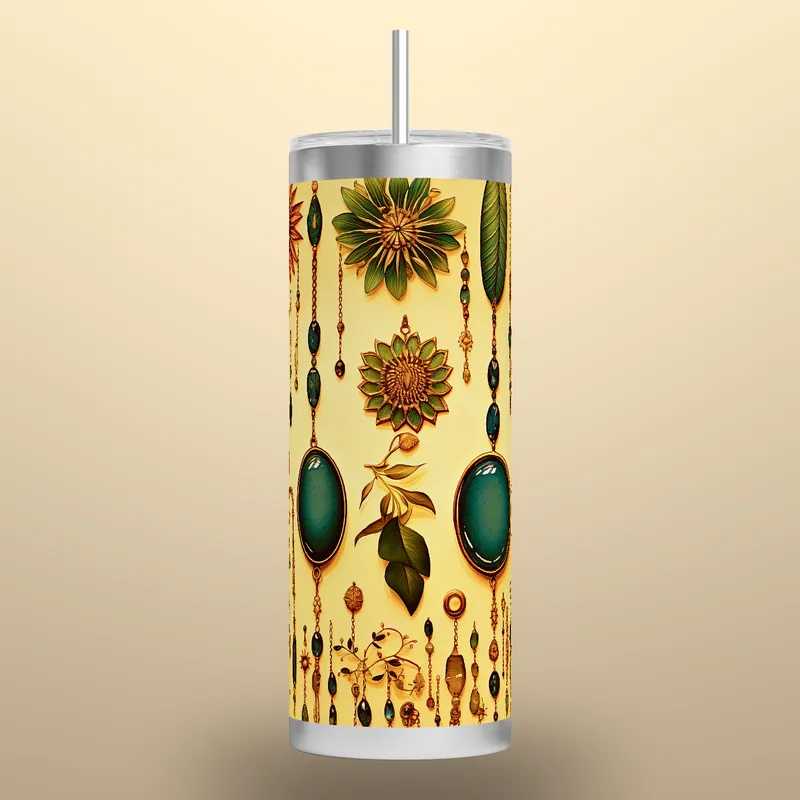 Boho Charm Chain Tumbler Wrap: 20oz Skinny Tumbler Design, product render