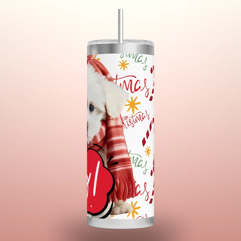Christmas Dog Tumbler Designs: Dachshund, Maltese, Rottweiler, Yorkie, product render