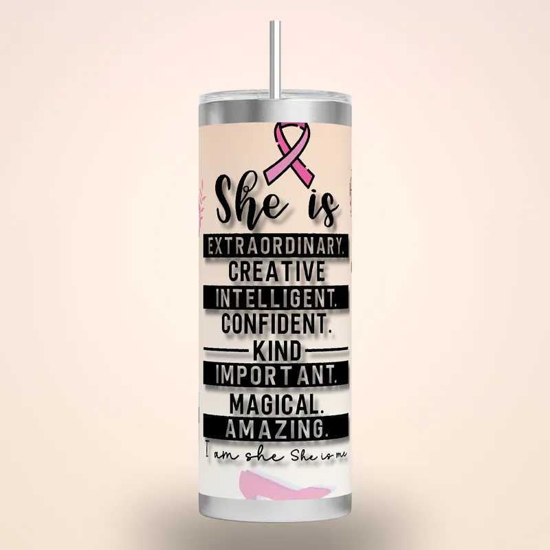 Empowerment Tumbler Wrap Design: Self-Love Affirmations, product render