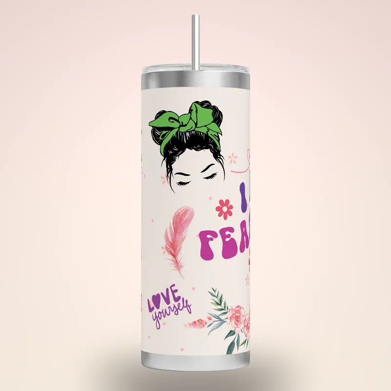 Fearless Tumbler Wrap: Self-Love Affirmation, 20oz Sublimation Design (Digital PNG), product render