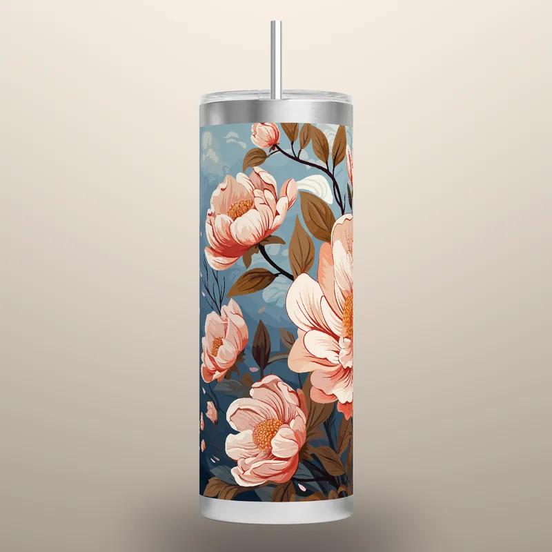 Floral Tumbler Sublimation Design: Inspirational Peonies 20 oz, product render