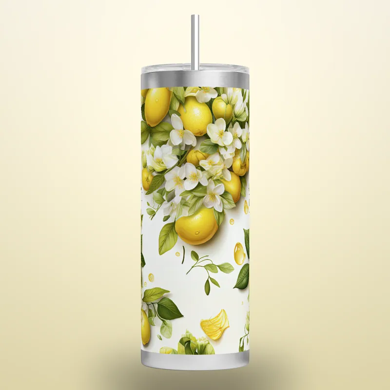 Lemon Cocktail Tumbler Wrap: Summer Beverage Design, product render