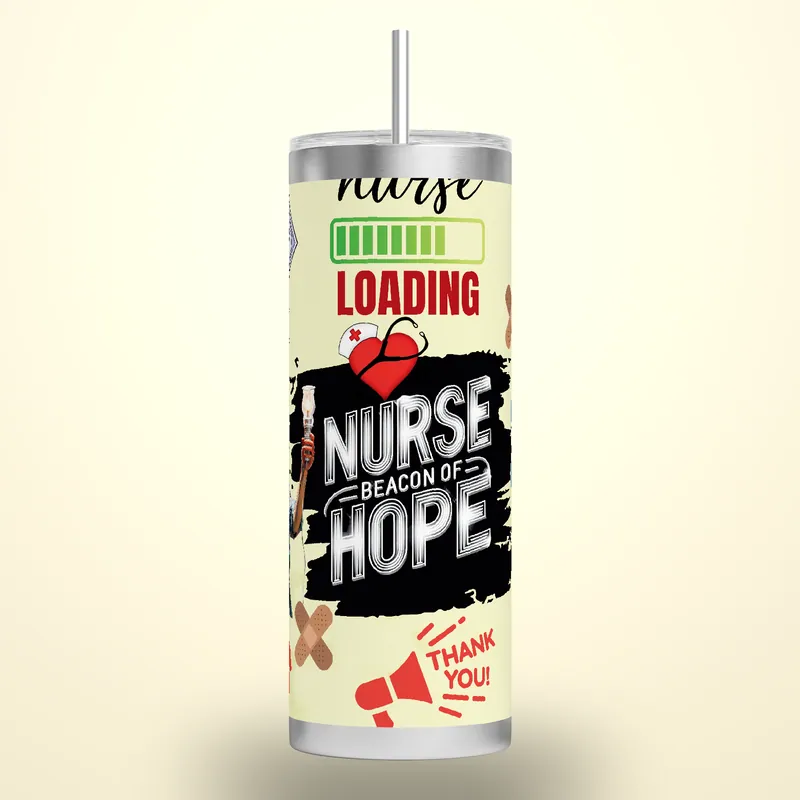 Nurse Life Tumbler Wrap: Coffee Cravings Sublimation Design, product render