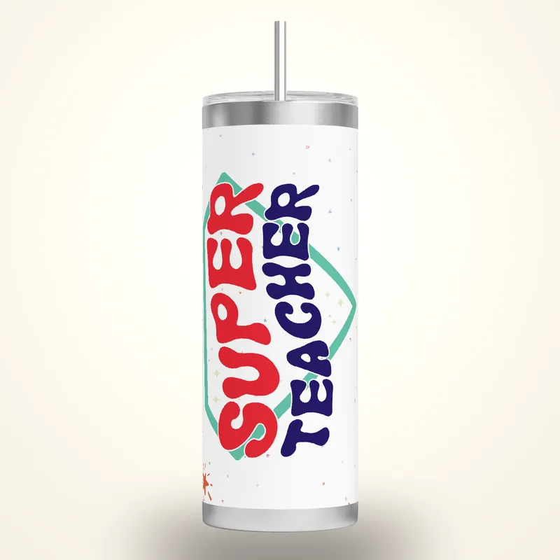 Personalized Super Teacher 20oz Tumbler Design, product render