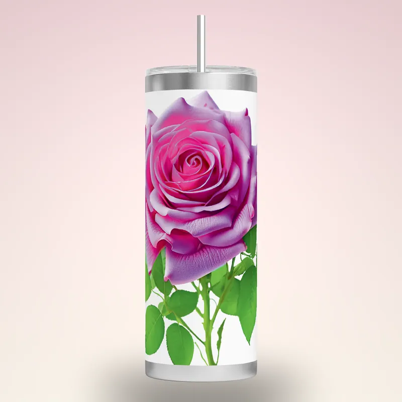 Rose Flower 20oz Tumbler Wrap: Seamless Sublimation Design, product render