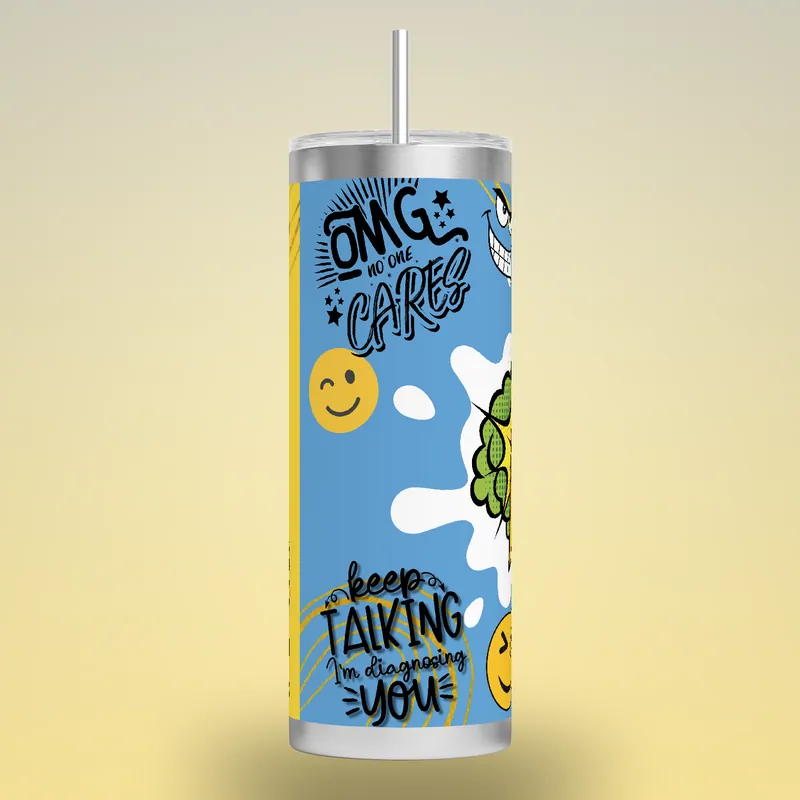 Sarcastic Quotes 20oz Skinny Tumbler Sublimation Design, product render