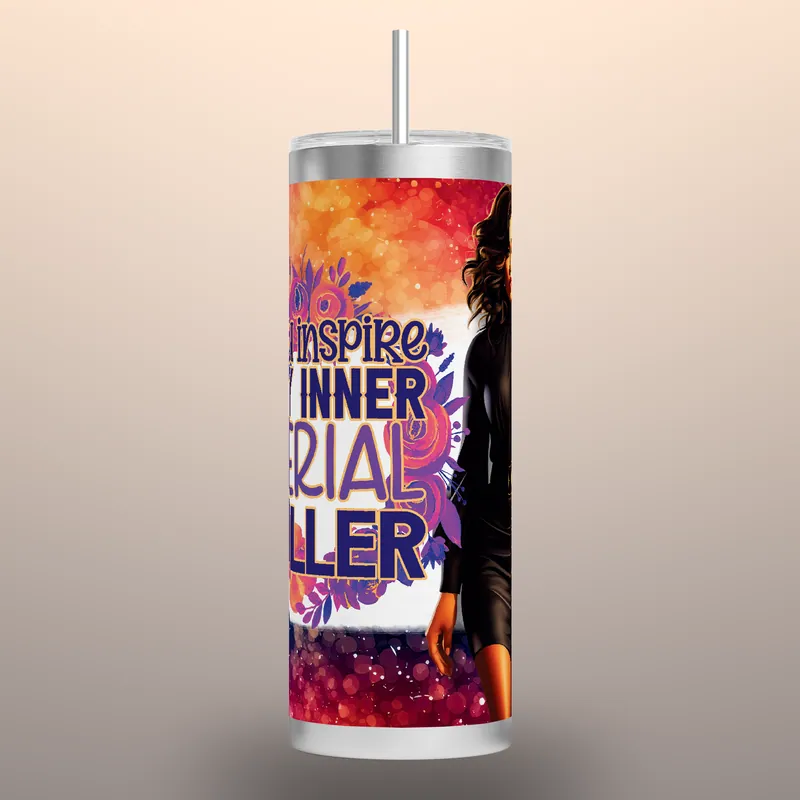 Sarcastic Tumbler Design: Funny Quote 20oz Skinny Tumbler, product render