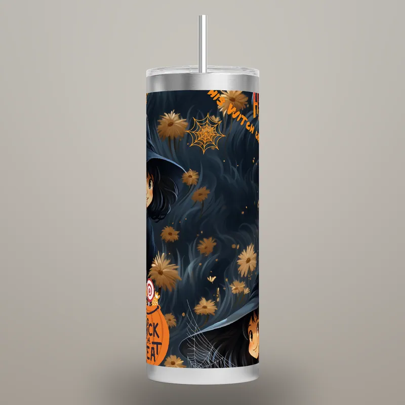 Spooky Witch 20oz Tumbler Sublimation Design, product render