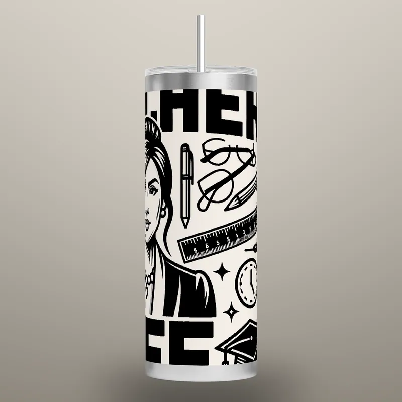 Teacher Life 20oz Tumbler Sublimation Design, product render