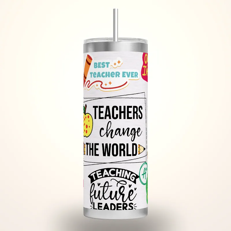 Teacher Life 20oz Tumbler Sublimation Design, product render