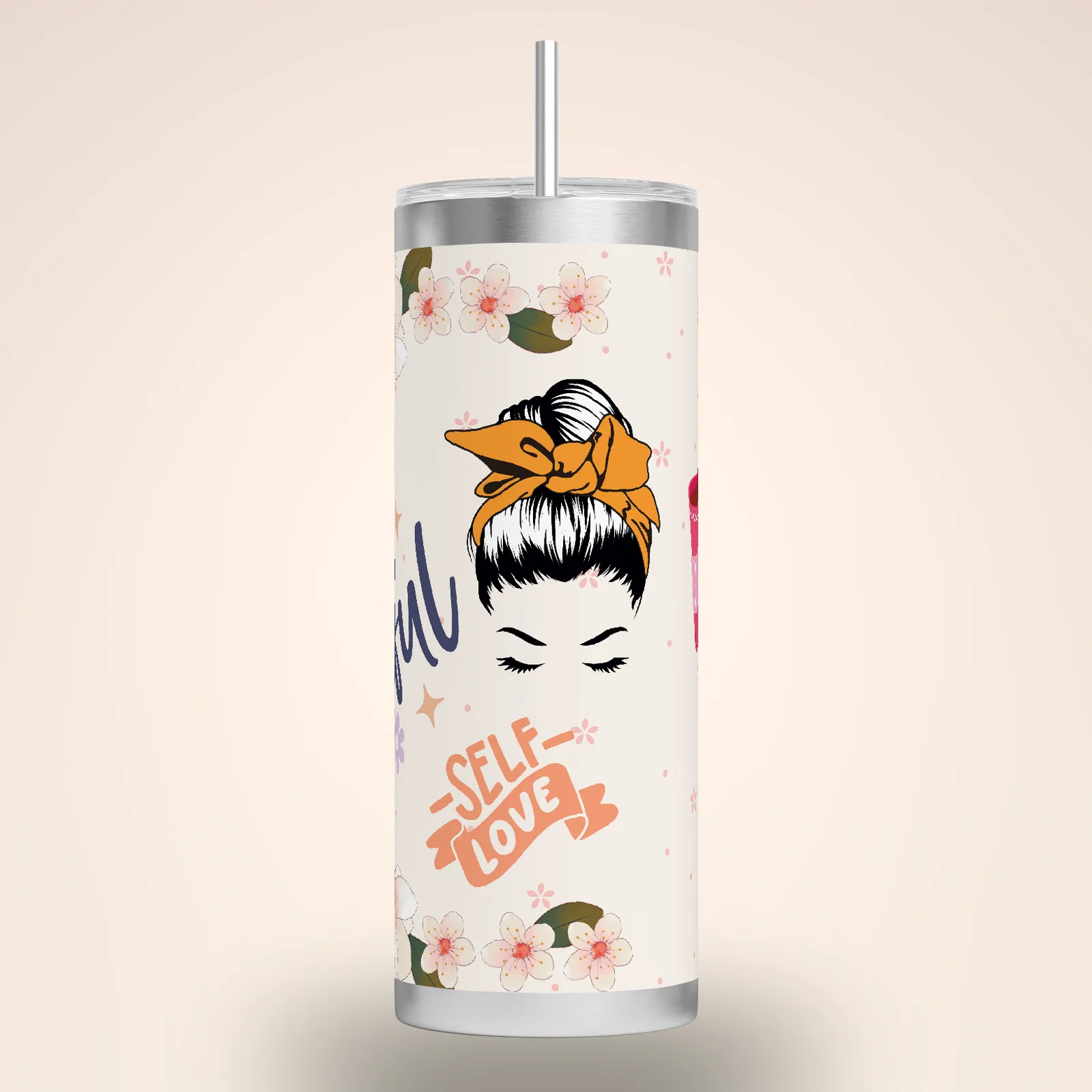 I am Beautiful Tumbler Wrap, Affirmation Design, product render
