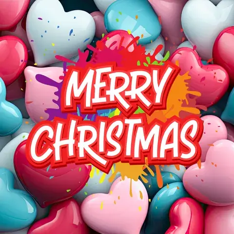 3D Merry Christmas Puffy Hearts 20oz Tumbler Wrap, the flat seamless artwork