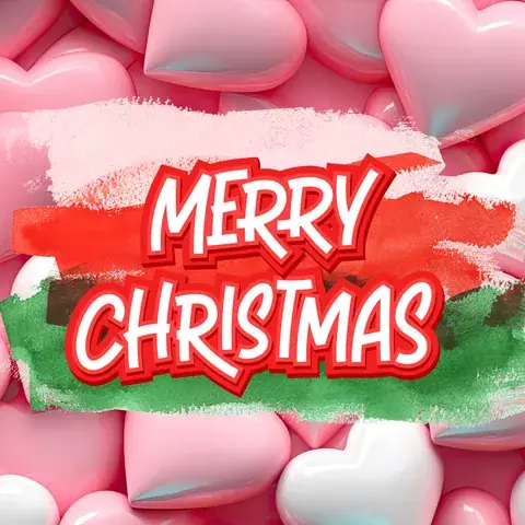3D Merry Christmas Puffy Hearts Tumbler Wrap