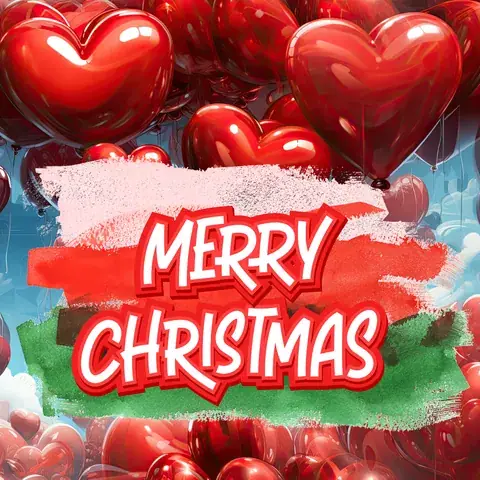 3D Puffy Hearts Merry Christmas Tumbler Wrap, the flat seamless artwork
