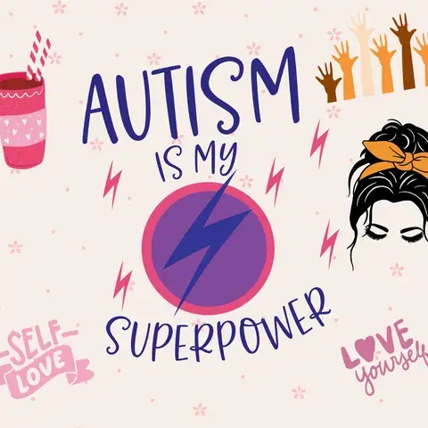 Autism is My Superpower Tumbler: 20oz Skinny Sublimation Design, the flat seamless artwork