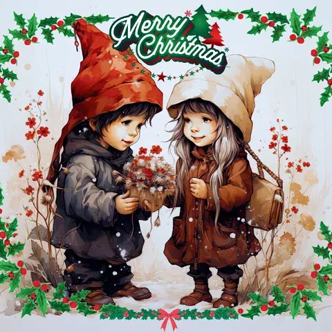 Baby Gnome & Santa Tumbler Wrap: Mistletoe Christmas Design, the flat seamless artwork