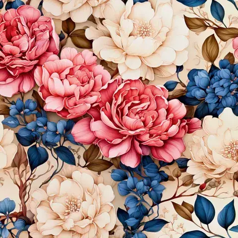 Blooming Roses Tumbler Wrap: Seamless Floral Design, the flat seamless artwork