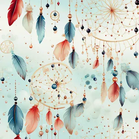Boho Dreamcatcher Tumbler Wrap: Seamless Sublimation Design, the flat seamless artwork