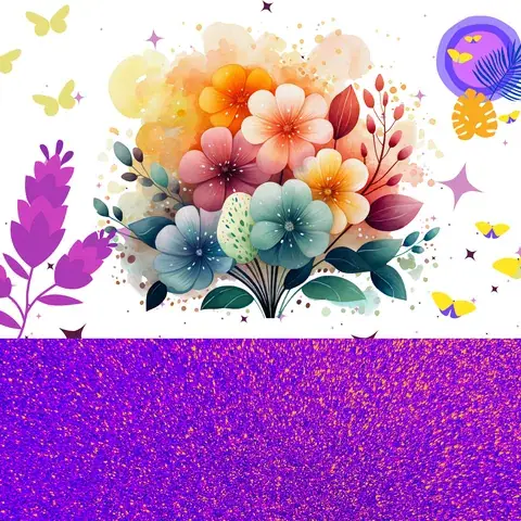 Boho Rainbow Floral Tumbler: Glitter Autumn Design, the flat seamless artwork