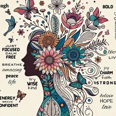 Butterfly Tumbler Design: Inspirational Affirmations PNG