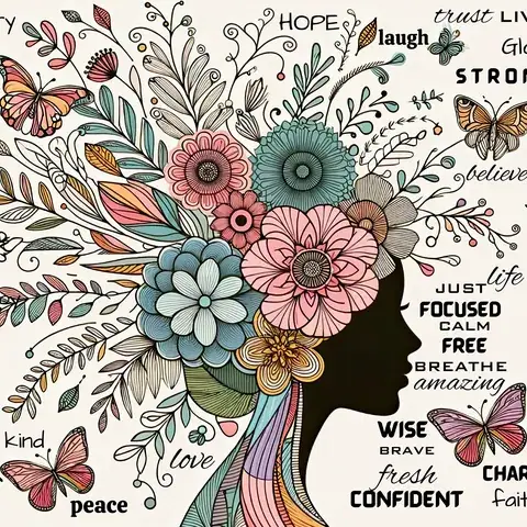 Butterfly Tumbler Sublimation Design: Positive Affirmations (Digital Download PNG)