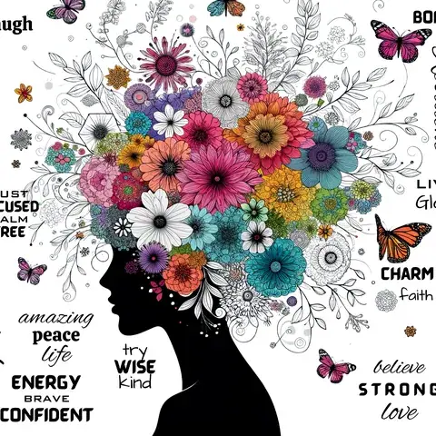 Butterfly Tumbler Wrap: Inspirational Affirmations, 20 oz Skinny Design (Digital PNG)