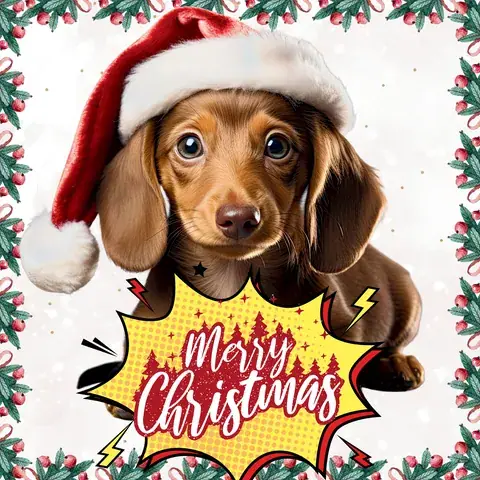 Christmas Dachshund Tumbler Wrap: Seamless Holiday Dog Design, the flat seamless artwork