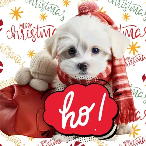 Christmas Maltese Puppy 20oz Tumbler Design: Holiday Dog Mom Gift, the flat seamless artwork