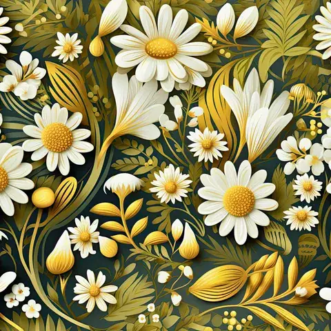 Daisy Tumbler Wrap: Seamless Floral Design, the flat seamless artwork