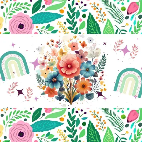 Floral Rainbow 20oz Tumbler Sublimation Design