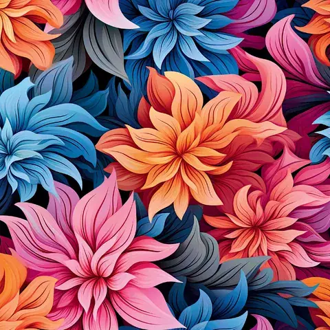 Floral Tumbler Wrap: Seamless Flower Pattern, 20oz Skinny Tumbler, the flat seamless artwork