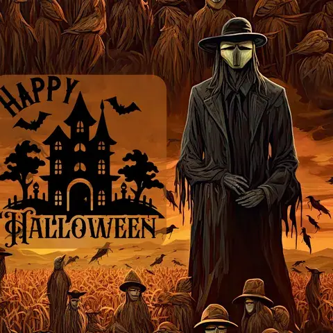 Halloween Scarecrow 20 oz Tumbler Sublimation Design, the flat seamless artwork
