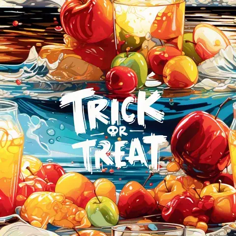 Halloween Trick or Treat Tumbler Sublimation Design (PNG, Digital Download), the flat seamless artwork