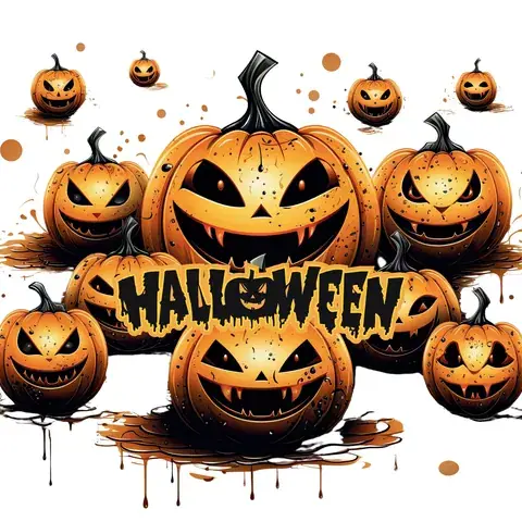 Jack-o'-Lanterns Tumbler Wrap: Spooky Halloween Design, the flat seamless artwork