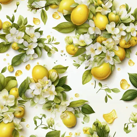 Lemon Cocktail Tumbler Wrap: Summer Beverage Design, the flat seamless artwork