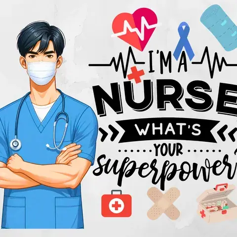 Male Nurse Pride 20oz Tumbler Wrap: Healthcare Hero Design, the flat seamless artwork