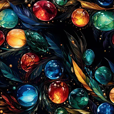 Mystical Orbs Tumbler Sublimation Design: Halloween Seamless Wrap, the flat seamless artwork