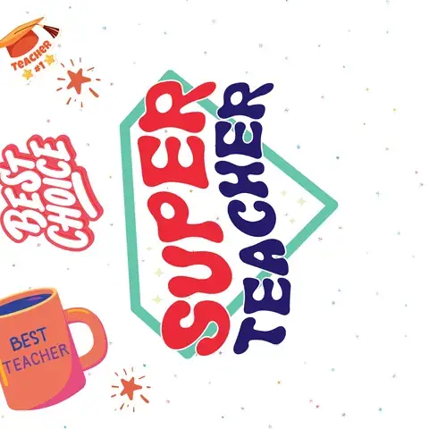 Personalized Super Teacher 20oz Tumbler Design, the flat seamless artwork