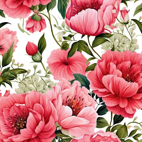 Pink Peony Tumbler Wrap: Seamless Floral Sublimation Design, the flat seamless artwork