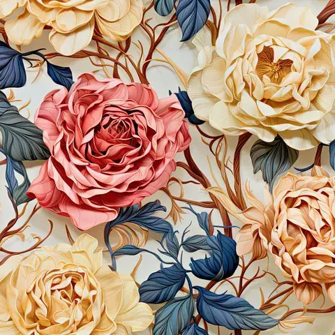 Rose Garden Tumbler Wrap: Seamless Floral Sublimation Design, the flat seamless artwork