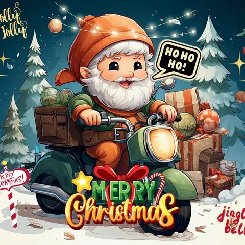 Santa's Bike Adventure Tumbler Wrap, Christmas Gift Design