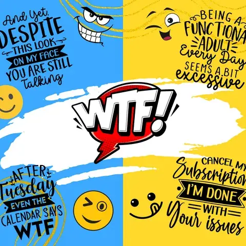 Sarcastic Quotes Skinny Tumbler Design: Funny PNG File, the flat seamless artwork