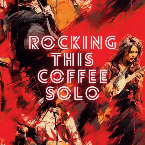 Sassy 20 oz Skinny Tumbler PNG: Rocking Coffee Solo, the flat seamless artwork