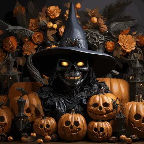 Spooky Witch Pumpkin 20oz Tumbler Sublimation Design, the flat seamless artwork