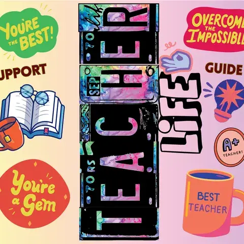 Teacher Life 20oz Tumbler Sublimation Design