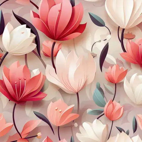 Tulip Tumbler Wrap: Seamless Spring Floral Design, the flat seamless artwork